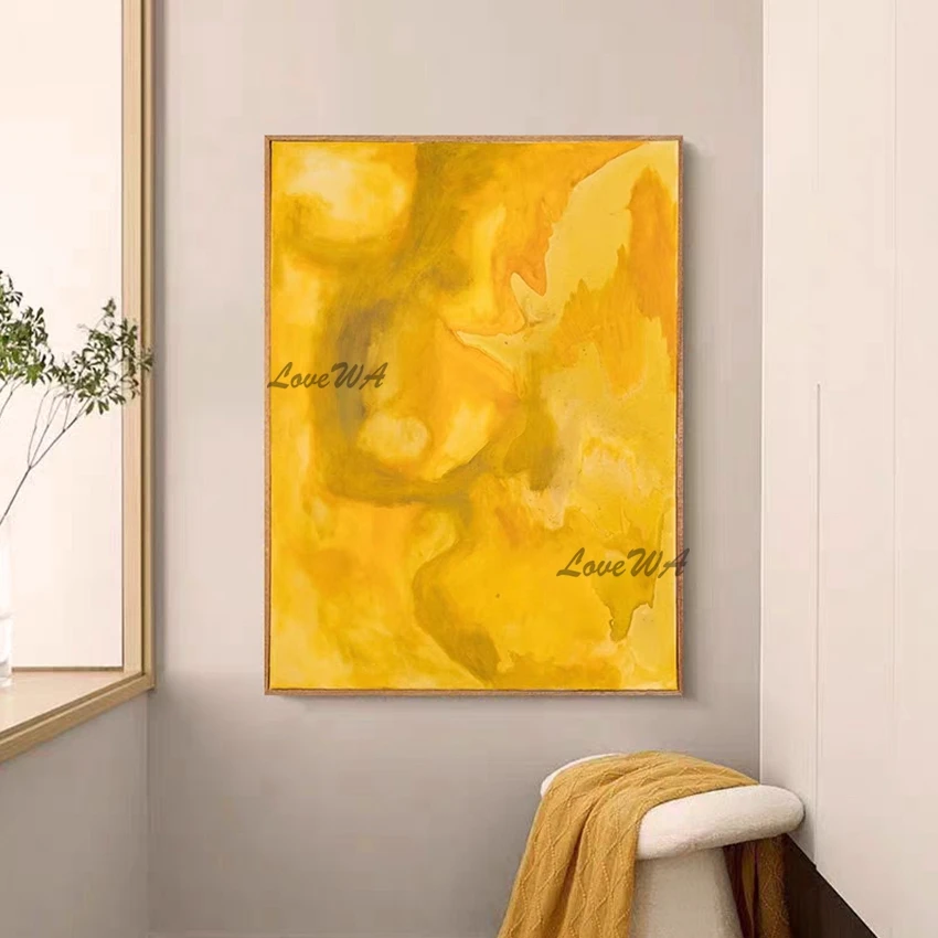 

Декоративная настенная картина для отеля, простой стильный дизайн, абстрактный ручной рисунок, картины маслом на холсте, безрамные, офисные произведения искусства
