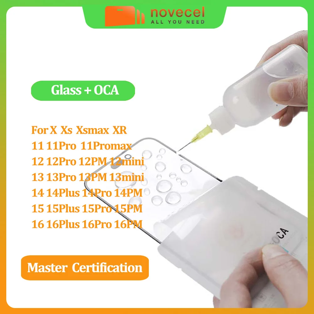 

Novecel 5pcs 100% OEM Quality LCD Display Touch Panel Glass Replacement with OCA for iPhone x xs max 11 12 13 mini 14 15 pro max