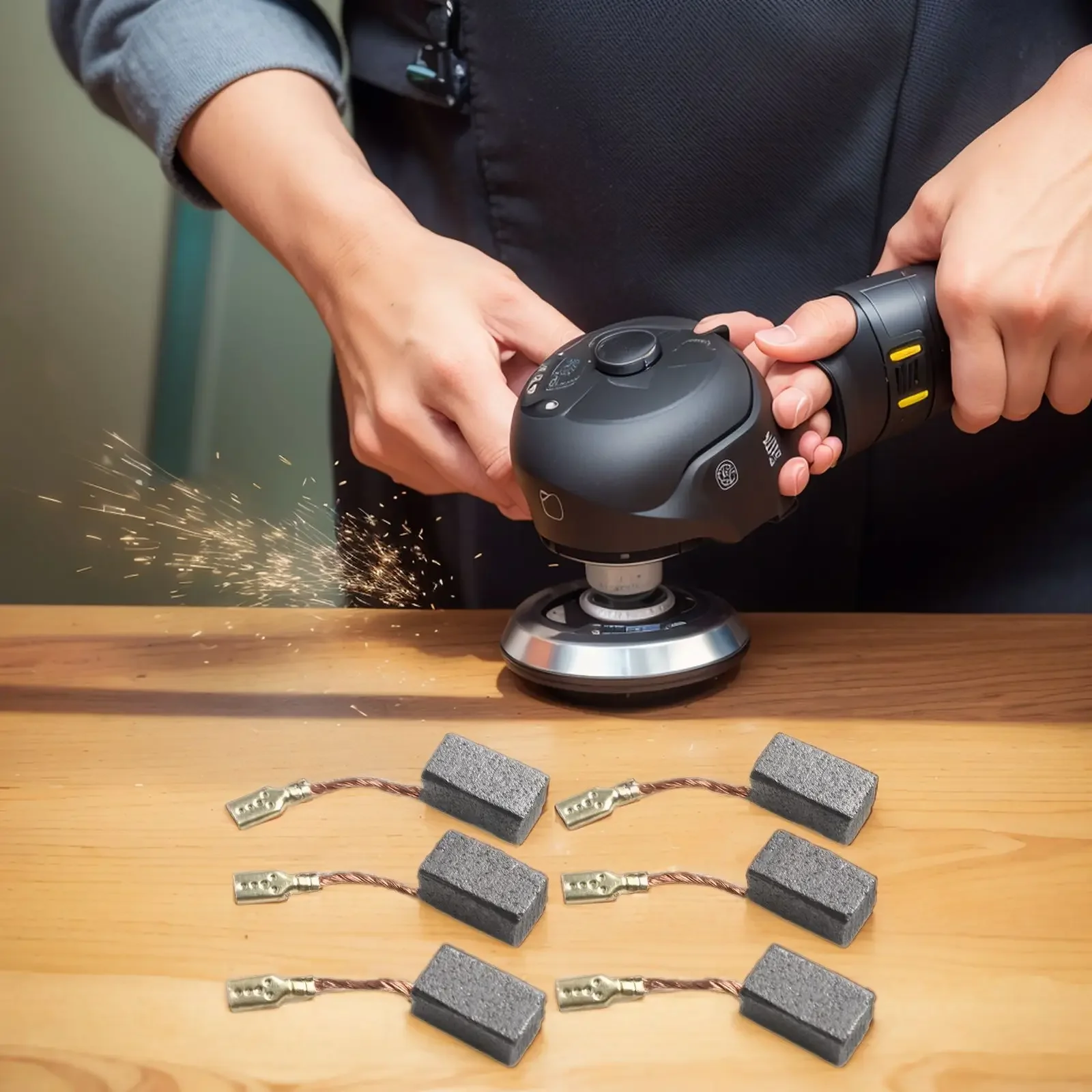 6pc Carbon Brushes For Bosch 6.5x8x13mm GWS 7-100 GWS 7-115 E GWS 7-125 GOP250CE Fine Workmanship Workshop Equipment