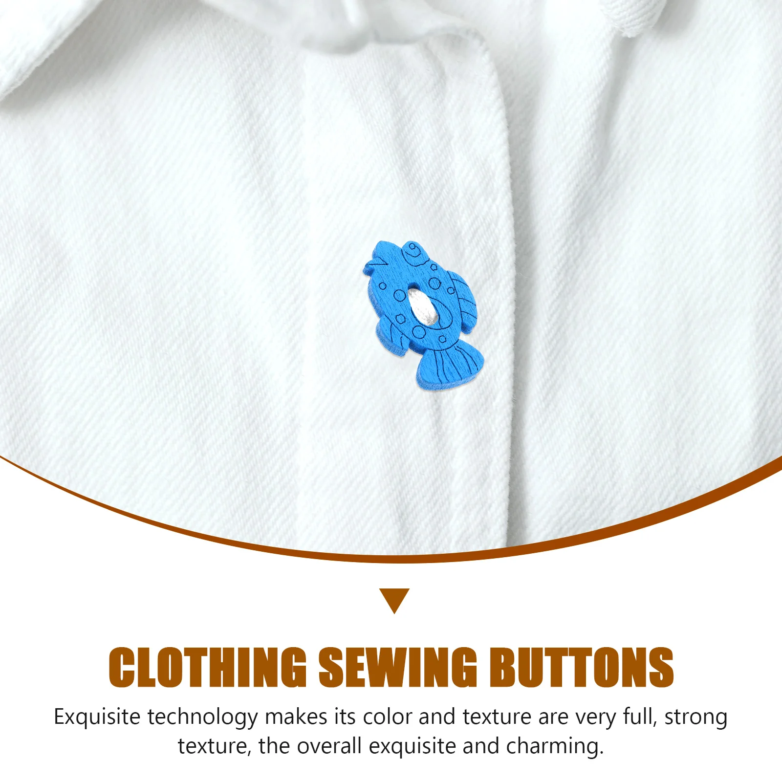 

100Pcs Exquisite Wooden Fish Buttons DIY Craft Sewing Decorative Clothes Buttons Animal Button Decor Fish Button