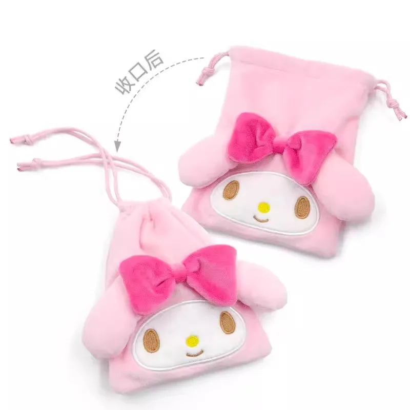 サンリオハローキティクロミメロディーまるもふびよりかわいいキャラクターぬいぐるみぬいぐるみ巾着漫画バッグコイン小銭財布ギフト