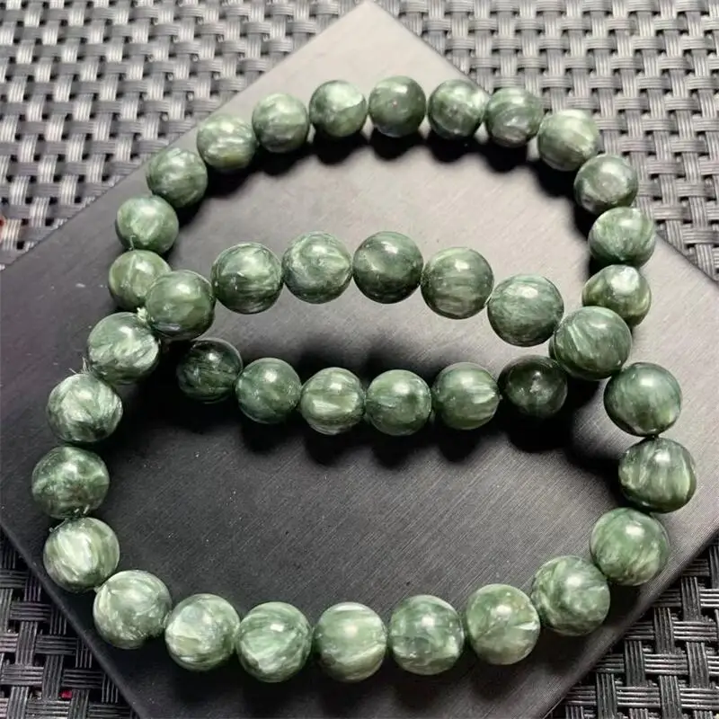 9MM Natural Seraphinite Bracelet Crystal For Women Fortune Energy Mineral Amulet Jewelry Healing Gift 1pcs