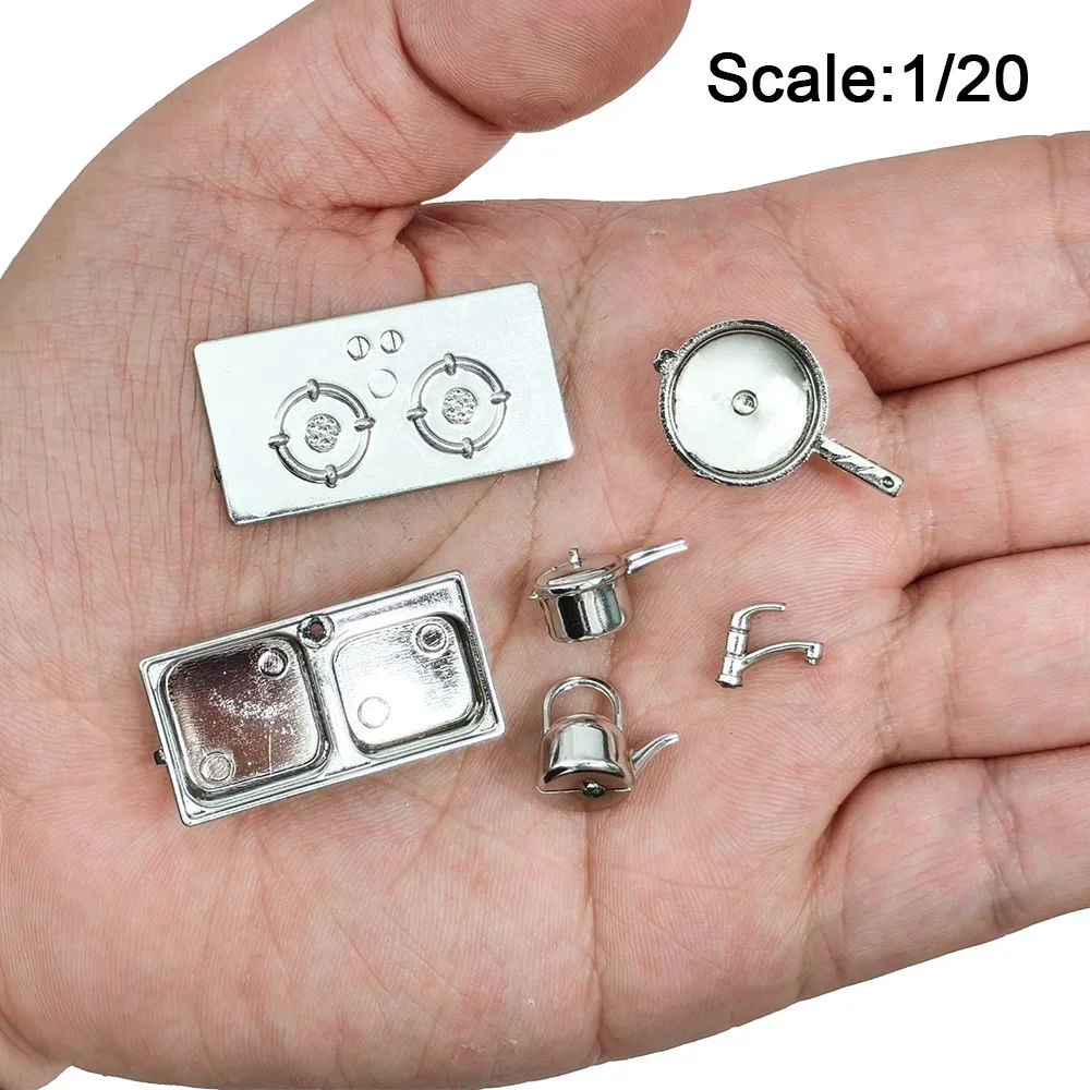 DIY-Modellbausätze Miniatur-Küchenutensilien-Set für 1/20 1/25 1/30 Puppenhaus-Dekoration/Dioramen-Zubehör/Sandtisch-Landschaft