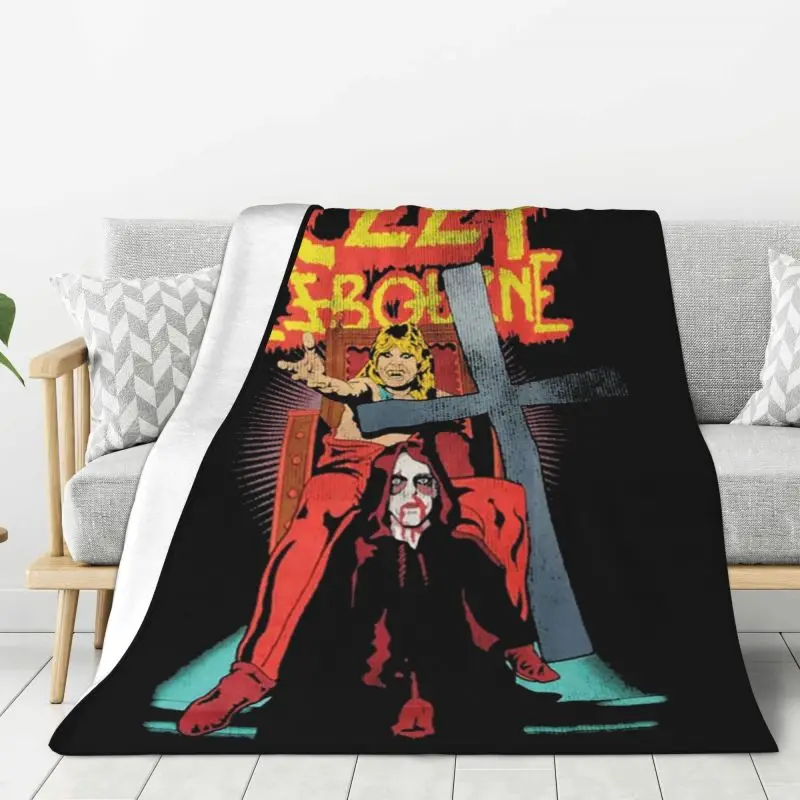 Custom Ozzy Osbourne Blanket Fleece Spring Autumn Warm Flannel British Heavy Metal Rock Music Singer Throw Blankets Bed Quilt