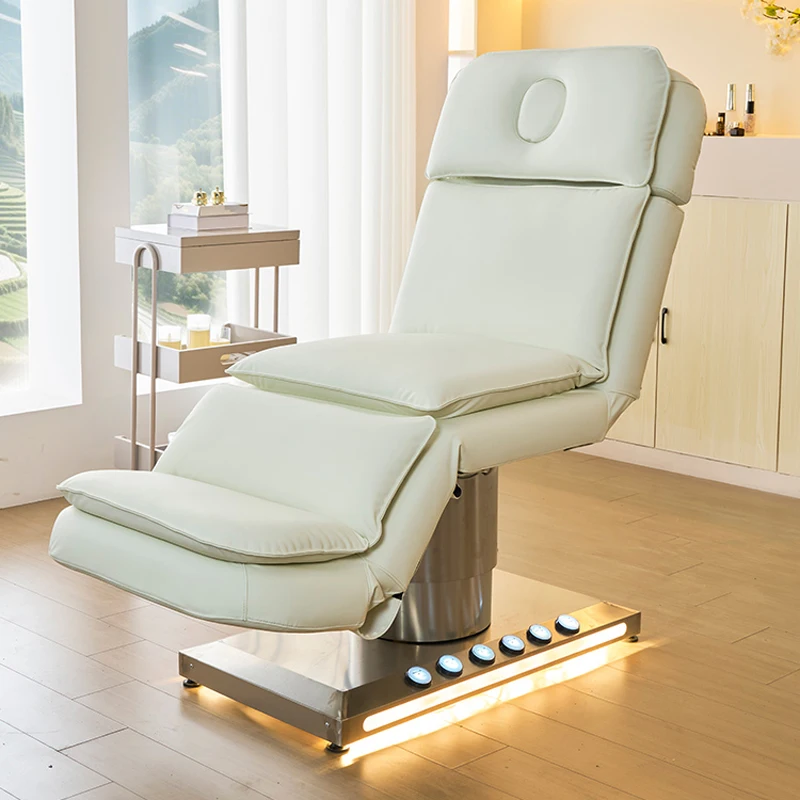 Commercial 3‑Motor Electric Beauty Bed Foot Control High‑Density Sponge Spa Table for Facial Eyelash Salon Use