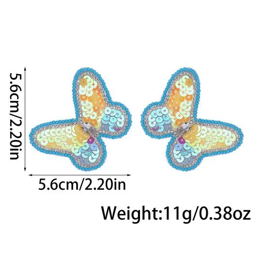 Anting Manik-manik Kain Payet Kupu-kupu Pola Kreativitas Tenun Tangan Bohemia Paduan Tren Wanita Anting Manik Beras Sederhana
