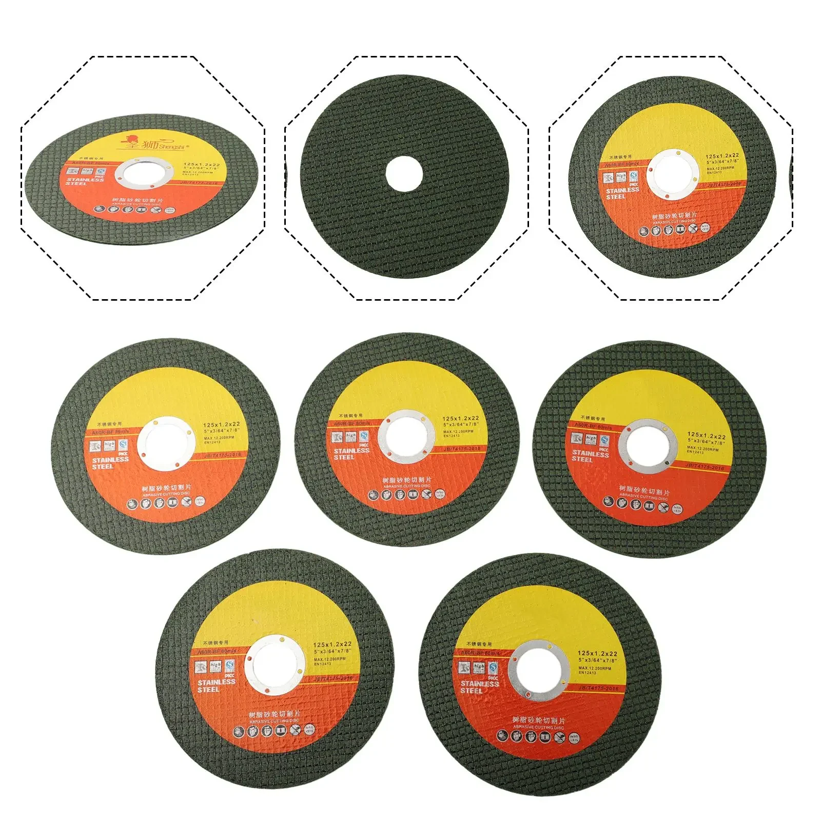 

Quality New Practical Grinding Wheel Resin Diamond 125mm/ 5 Inch 5pcs Angle Cutting Double Green High Strength