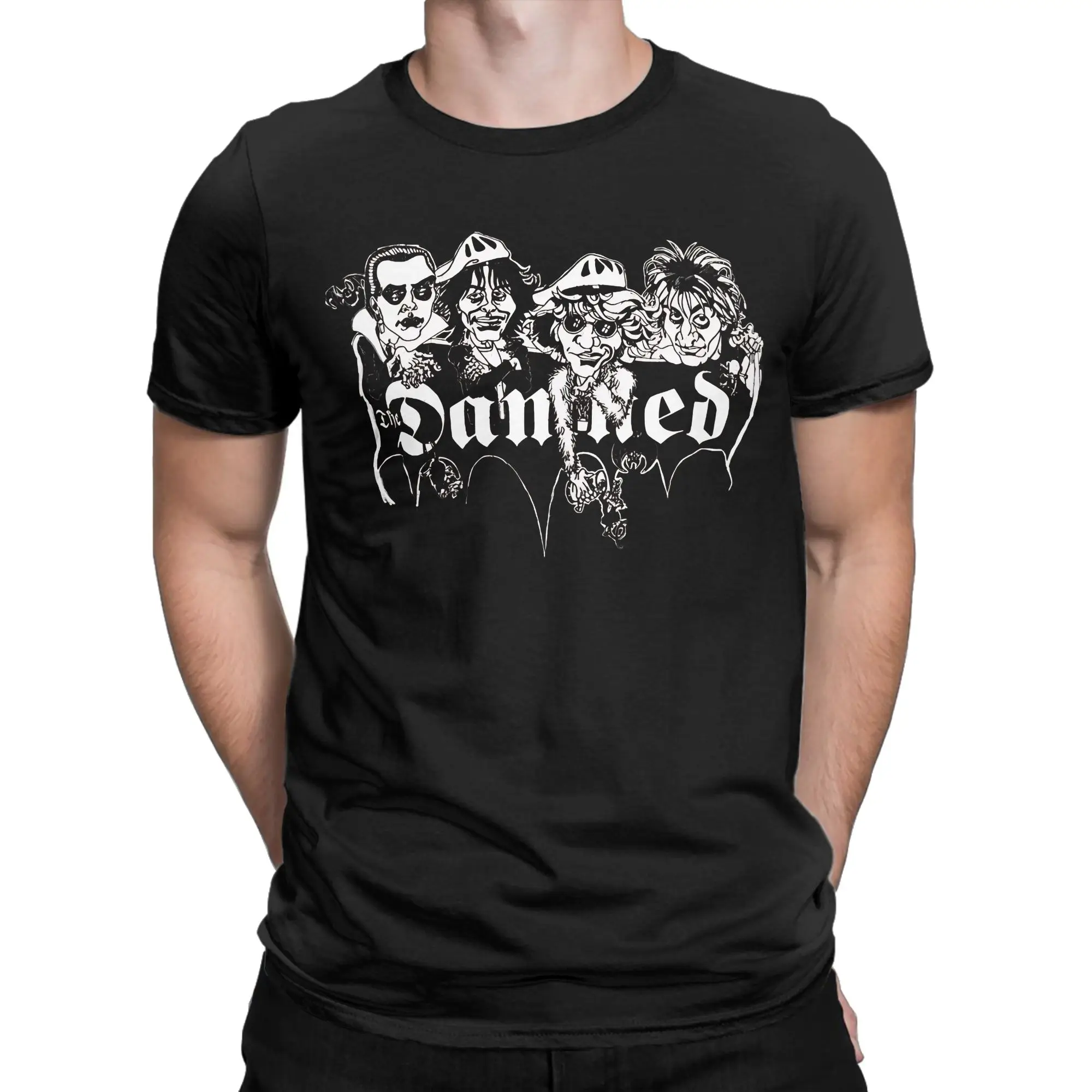 70S British Goth‑Punk Classic The Damned Funny Graphic 100% Cotton T-Shirt Tops Tees For Men