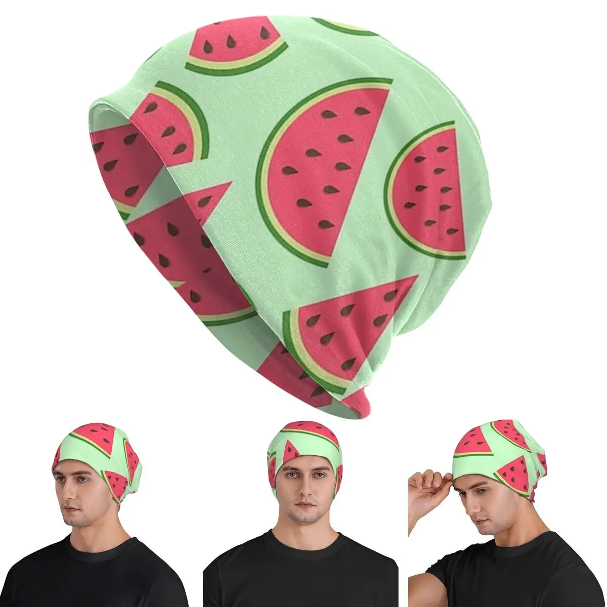 

Cute Watermelon Slices Skullies Beanies Hats Warm Autumn Winter Outdoor Cap Knitted Bonnet Caps for Men Women Adult