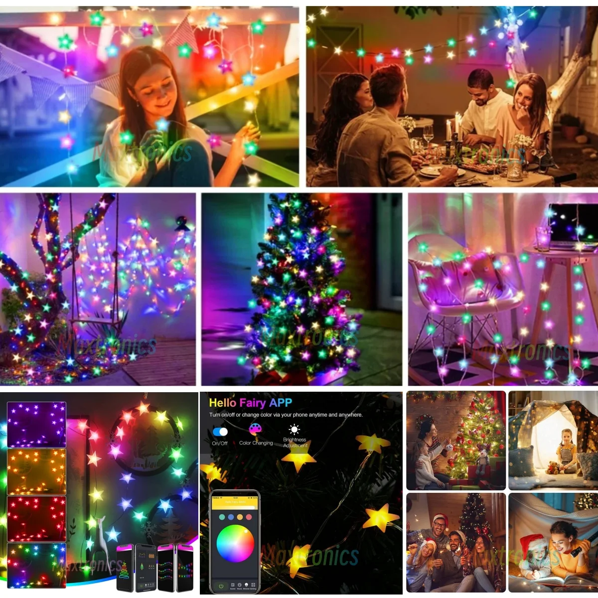 5/10M Star Fairy Light Smart App DIY Remote Control Music Sync Twinkle Lamp for Garden Party Wedding Indoor Outdoor Decor String