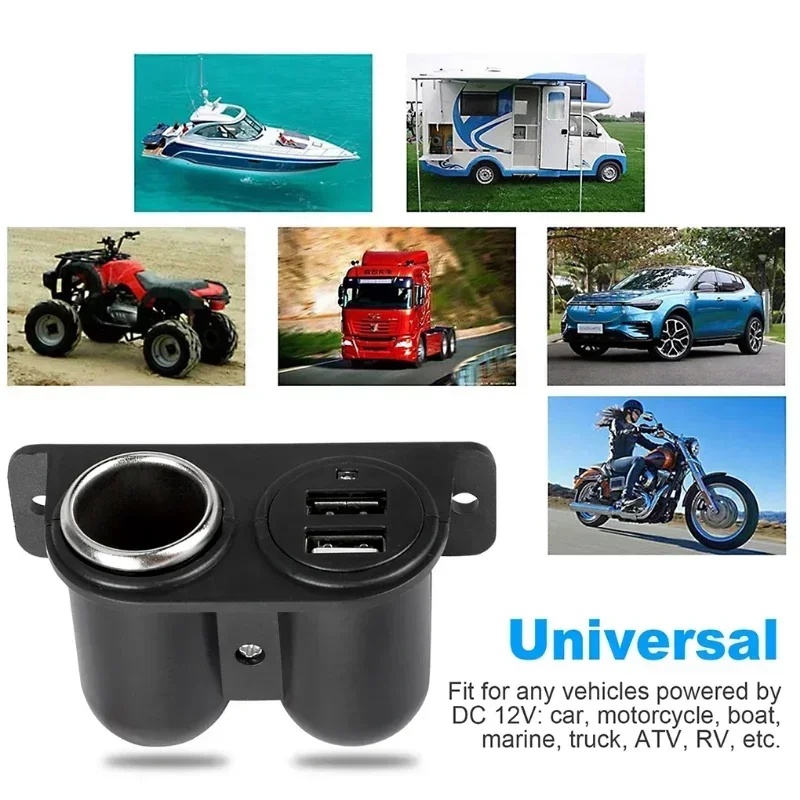 Usb Ports Socket DC 5V Double 3.1A Charger Built-In Car Camper Multi Plug Port Adapter Charger Recessed Cars Cables