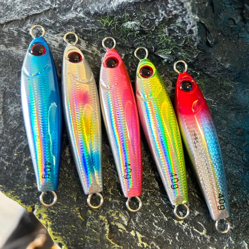 AOCLU Japan Quality Slow Jigging Metal Jig 20g 30g 40g Hard Bait Sinking Stick Fishing Lures Reflective Hologram Luminous UV