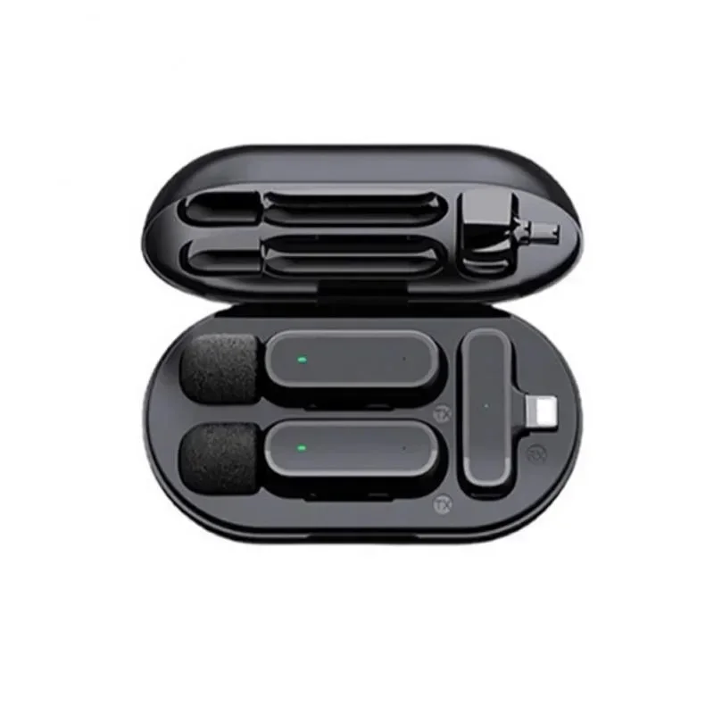 

K61 Wireless Lavalier Microphone With Charging Box 2.4GHz Noise Reduction Video Record Microphone for iPhone Android Tiktok Live