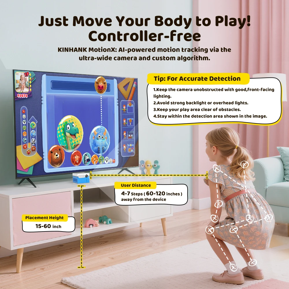 KINHANK MotionX ビデオゲームコンソール、子供と家族向けの40以上の