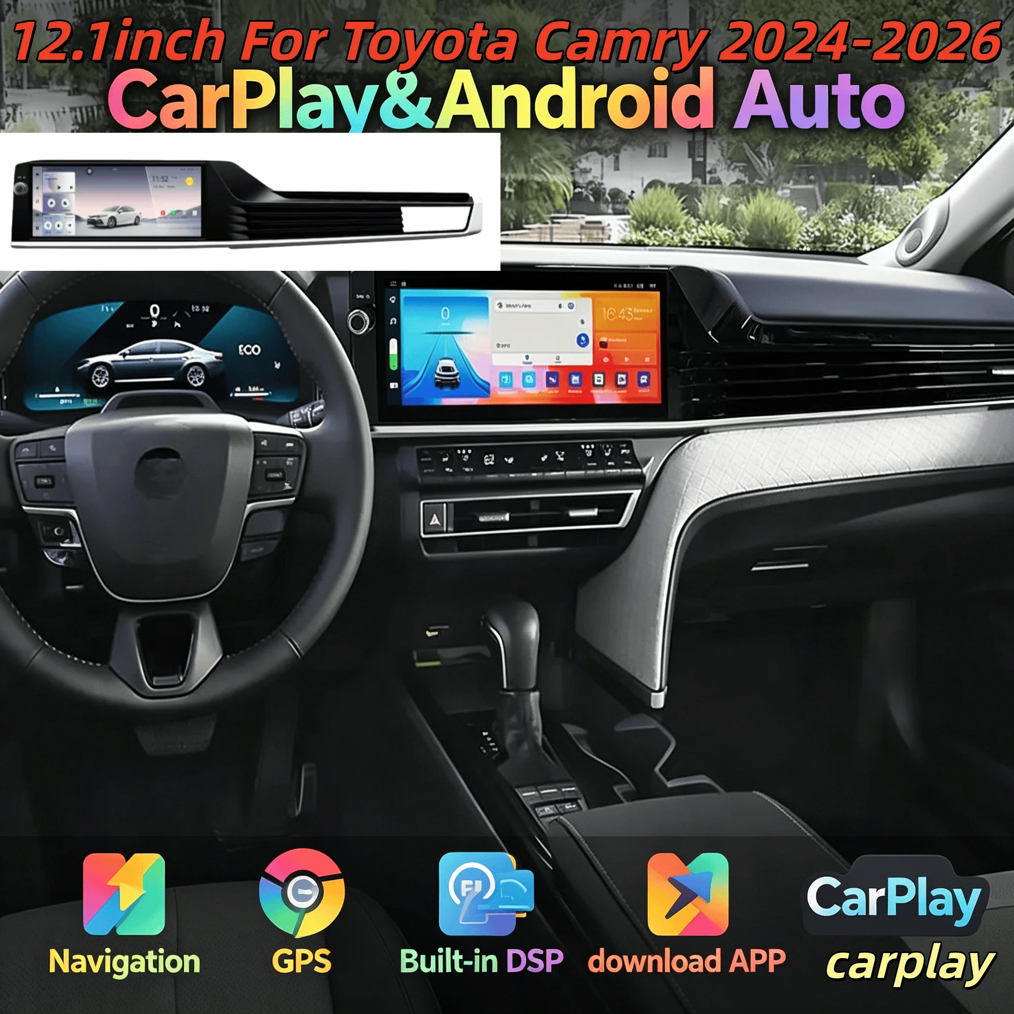 Multimedia Player Stereo Receiver For Toyota Camry 2024-2026 Android 14 Octa Core Radio Navigation Touch Screen Car GPS Navi Rad