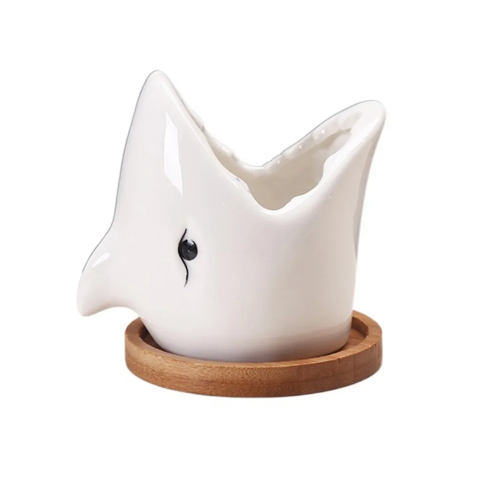 

Контейнер для цветочной композиции, керамический цветочный горшок, мультяшный милый горшок для растений с основанием, креативный гидропонный держатель для цветов, сочный