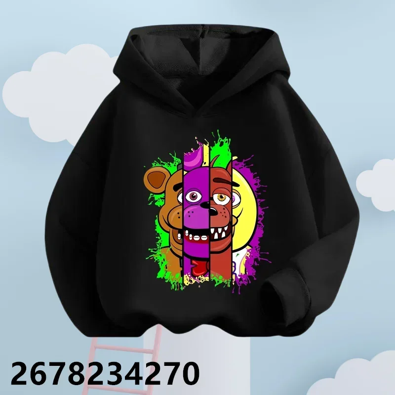 Kids Clothes Five Nights At Freddys Children Hooded Set Sweater Anime FNAF Hoodie Cartoon Long Sleeved Spring Autumn Sweatshirts