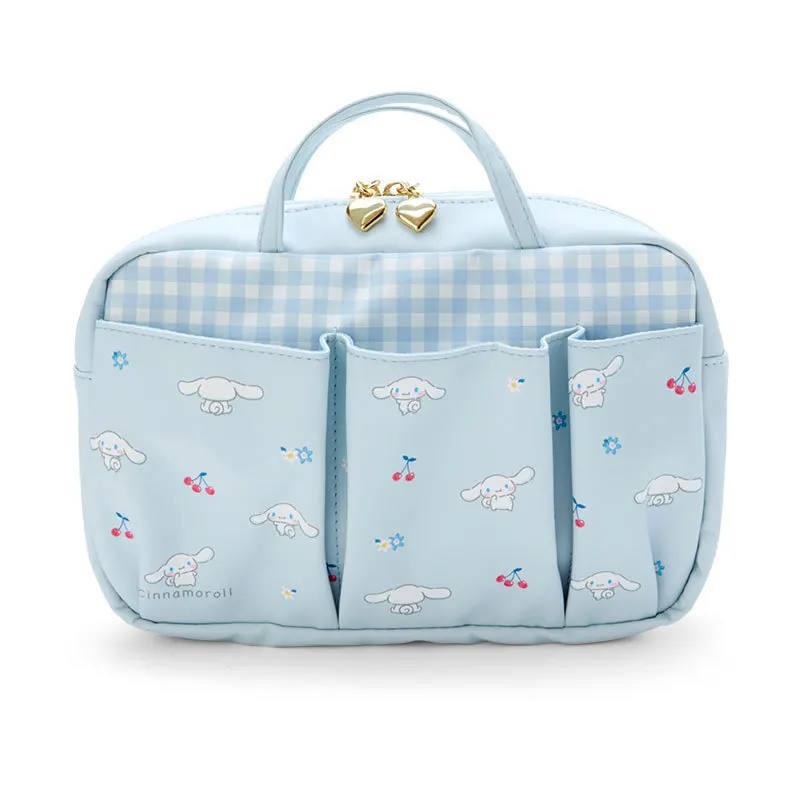 

Sanrio Cinnamoroll Handbag Kuromi Mymelody Kawaii Anime Cartoon Makeup Bag Travel Toiletry Large Storage Bag Female Makeup Case