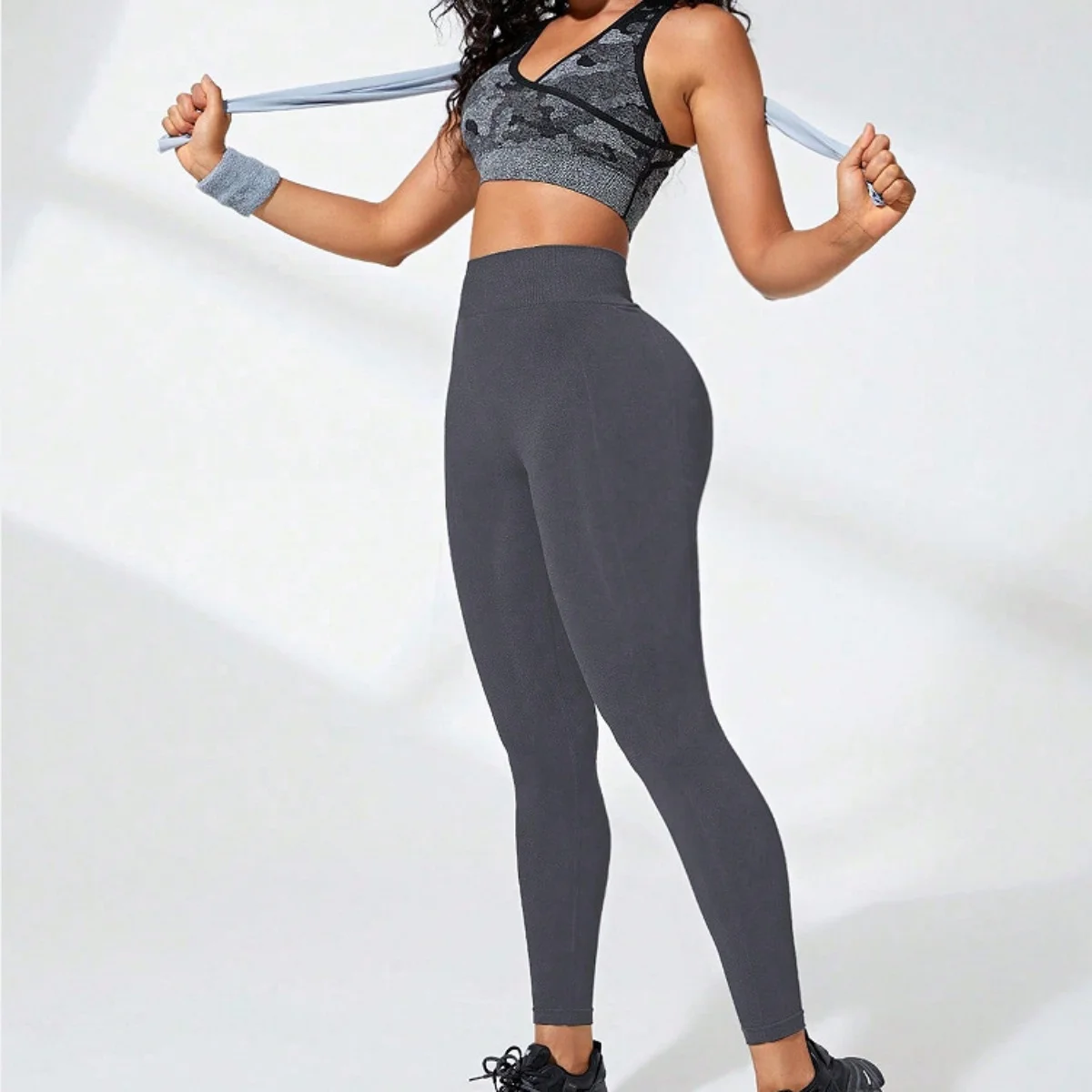 Yoga Leggings for Women High Waisted Soft Tummy Control Slimming Black Yoga Pants Clothing Workout Running Fitness image 5
