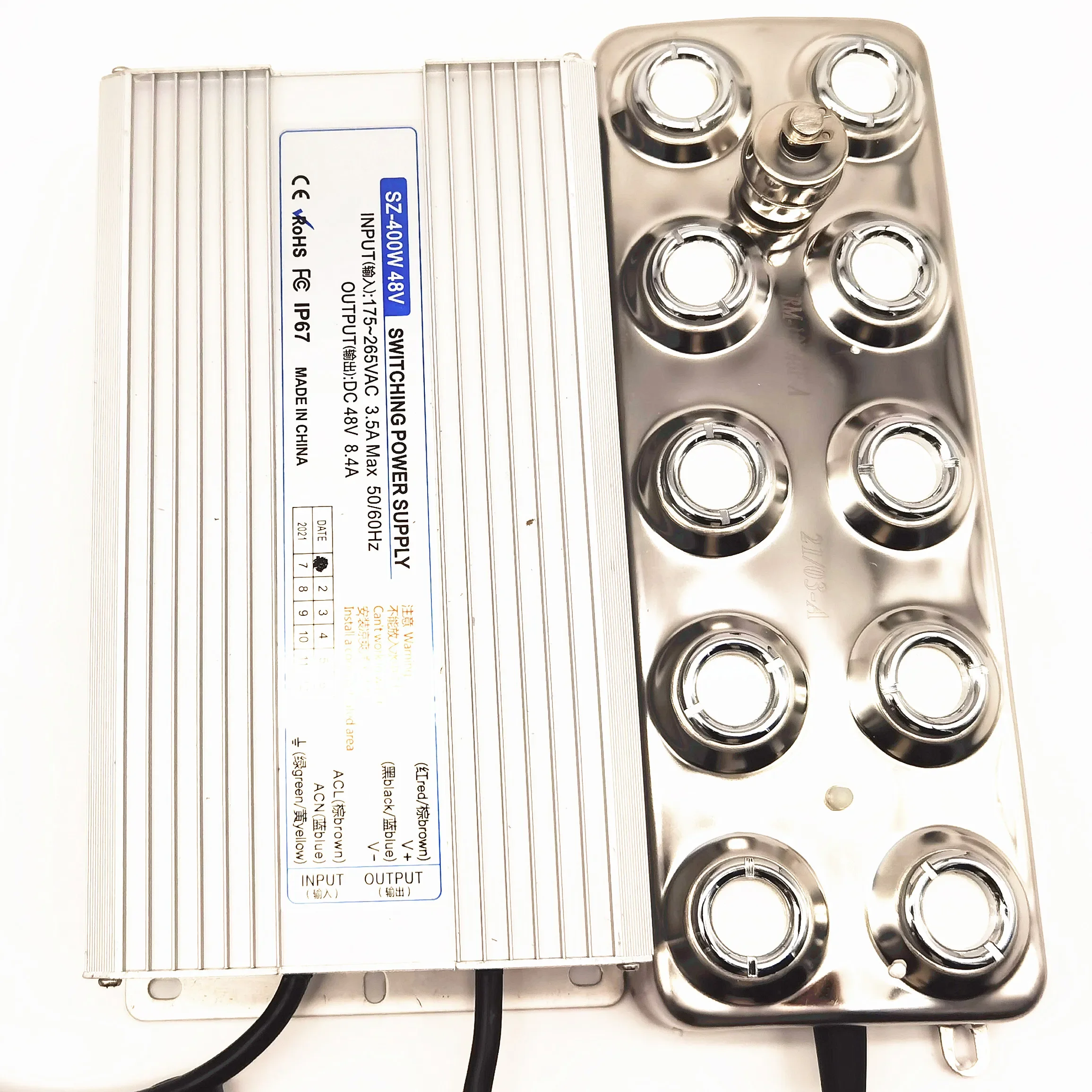 방수 전원 공급 장치가 있는 미스트 가습기, 산업용 안개 제조기, 초음파 무화기, DC 48V, 5000 ML/H, 10 헤드