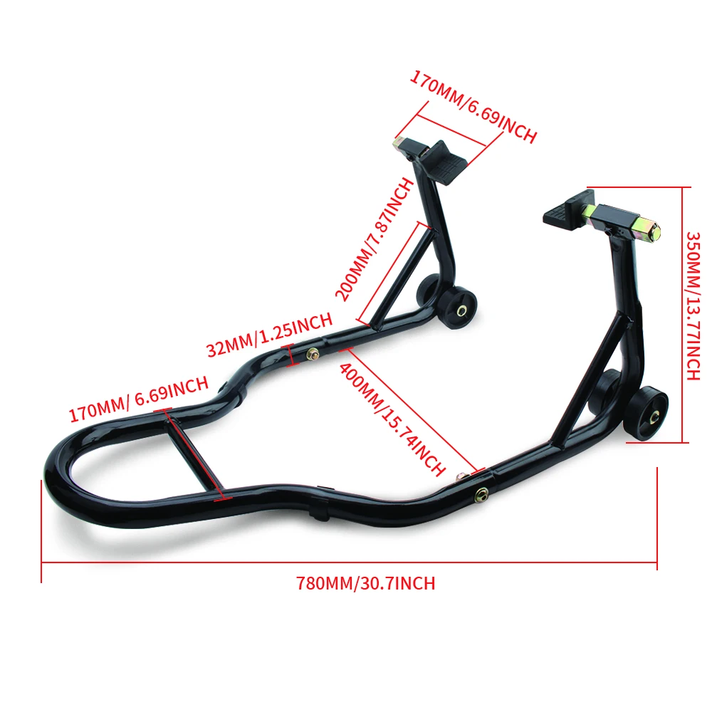 Motorcycle Rear Wheel Support Stand Wheel Stand Black Auto Wheel Support Frame Tire Repairing Tool For Harley Suzuki Universal image 6