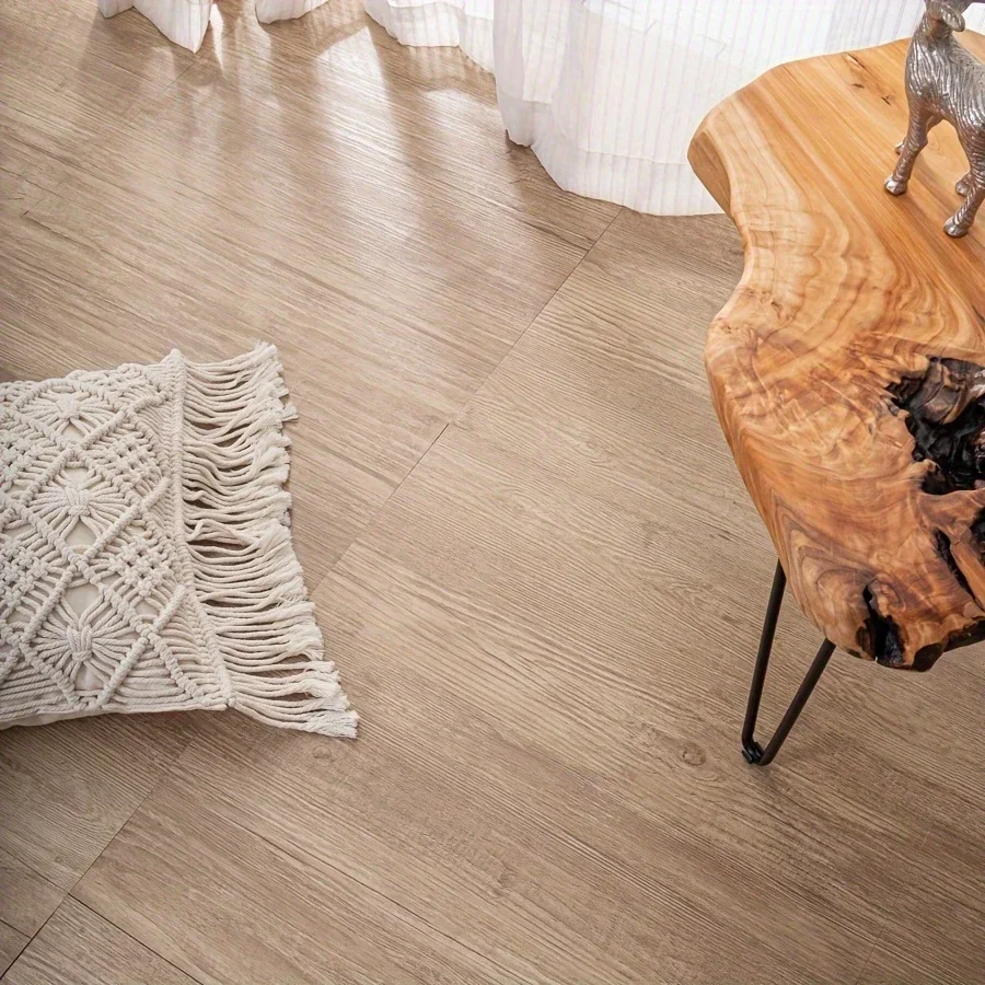 4/10/20/30pcs Wood Grain Self-adhesive Vinyl Floor Tiles Peel and Stick Floor Sticker Suitable for Living Room Bedroom Office