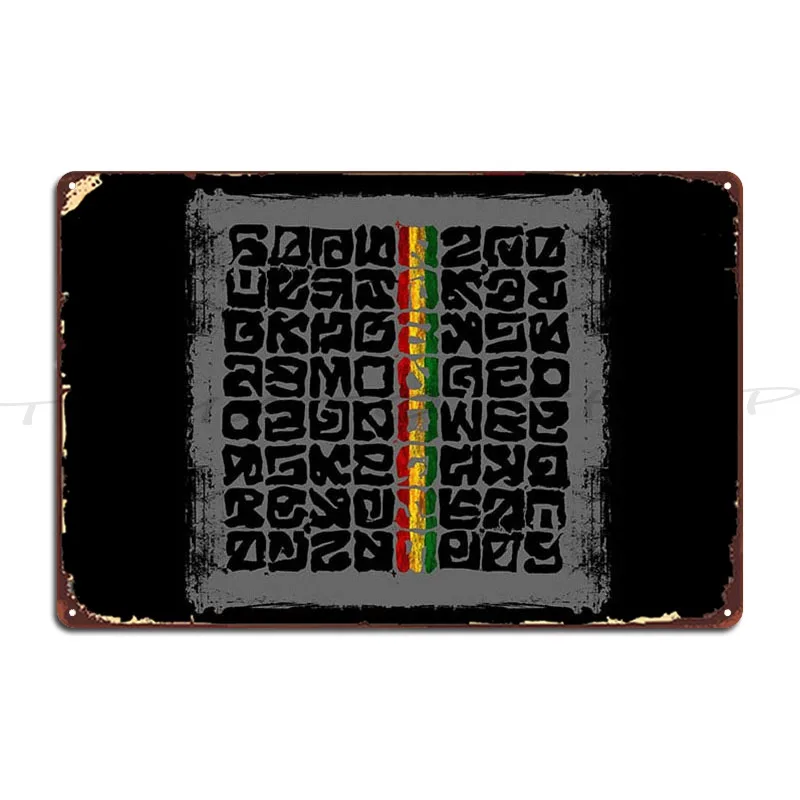 The Ethiopian Alphabet Fidel Middle Eastern alphabets 1823  Metal Sign Classic Create Club Party Club Customize  Tin Sign Poster