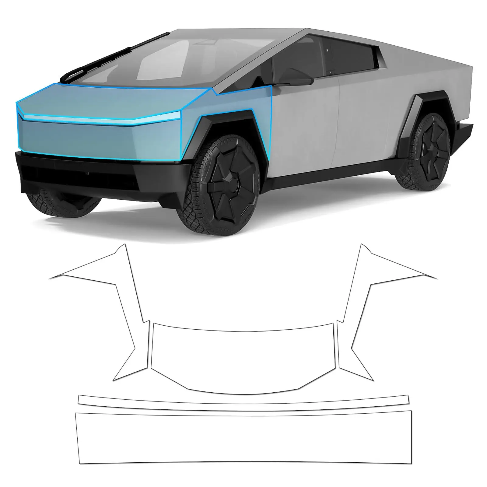 

For Tesla Cybertruck 2024 2025 TPU Bumper Hood Pre-cut PPF Clear Paint Protective Film Custom Anti Scratch Self Healing Shield
