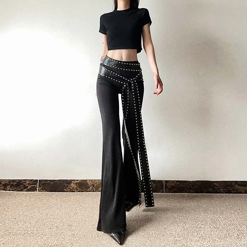 

2025 New Women's Solid Color Slim High-Waisted Street Fashion Casual Straight Bootcut Pants
