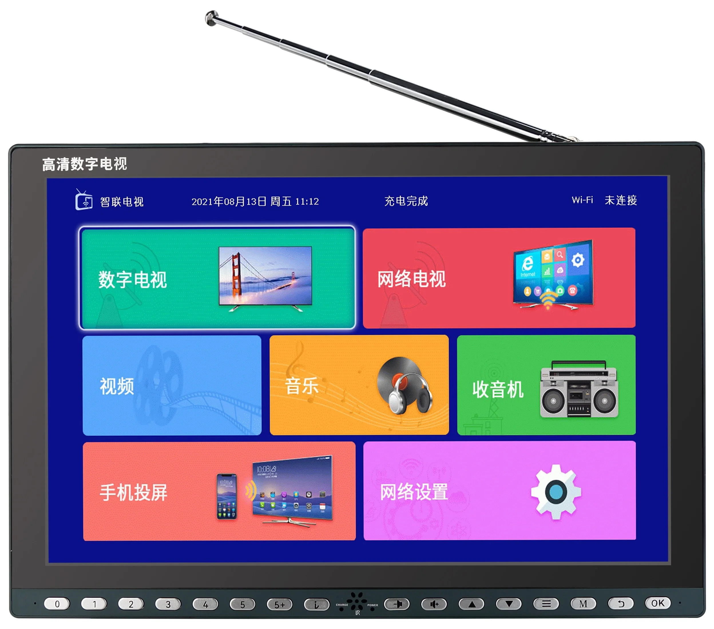 كاميرا DVD للسيارة الصغيرة تلفزيون رقمي محمول 10 بوصة 1920x1280 HD مشغل فيديو تلفزيون رقمي قابل لإعادة الشحن في الهواء الطلق 110-220 فولت #2