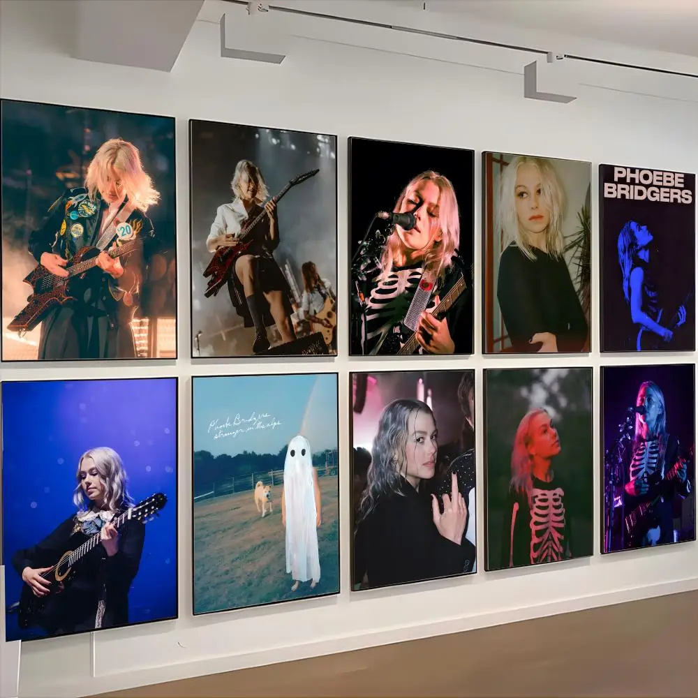 Affiche de la chanteuse indépendante P-Phoebe Bridgers, art rétro, décoration de restaurant et de bar