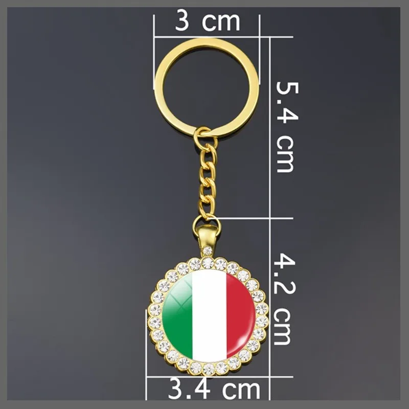 بلد العلم سلاسل المفاتيح الزجاج قبة حجر الراين قلادة سلاسل المفاتيح أعلام كيرينغ الأرجنتين سوريا السودان لبنان ألمانيا روسيا كوبا #6