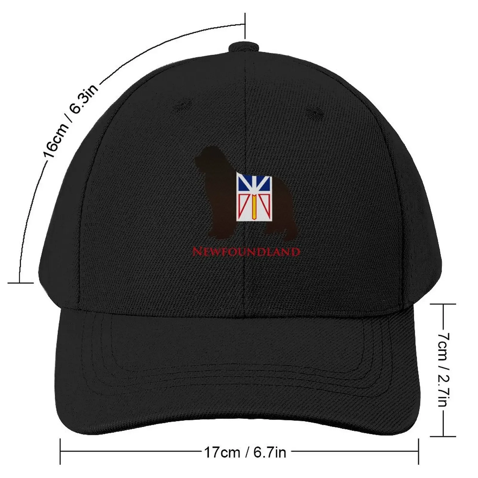 Newfoundland Dog sporting the Newfoundland flag! Baseball Cap beach hat custom Hat Designer Hat Boy Child Women's