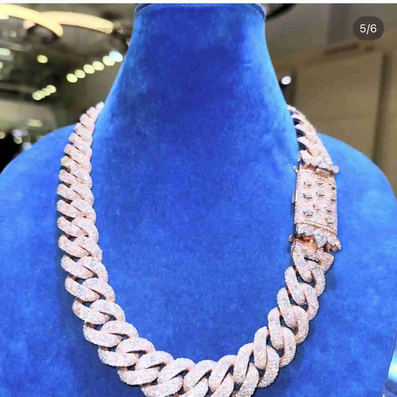 Cuban Custom Lab Diamond Necklace Sterling Silver 925 Vvs Moissanite Iced Out Hip Hop Jewelry Cuban Link Chain.