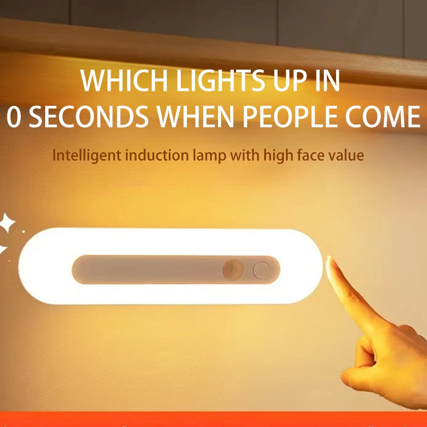 Led night light Rechargeable Human Body Induction Light Wireless USB Under Cabinet Light For Bedroom Wardrobe Indoor Lighting