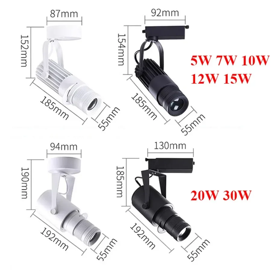 Imagem -06 - Zoomable Led Track Light Projetor de Foco Ajustável Projetor de Teto Palco de Teatro Zoom 3w 5w 10w 20w