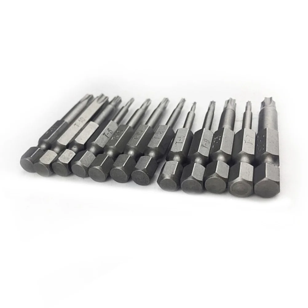 

11Pcs Plum Batch Head Screwdriver Bits S2 Steel Magnetic Hex Handle Lengthened 75Mm Electric Screwdriver Set for Repair