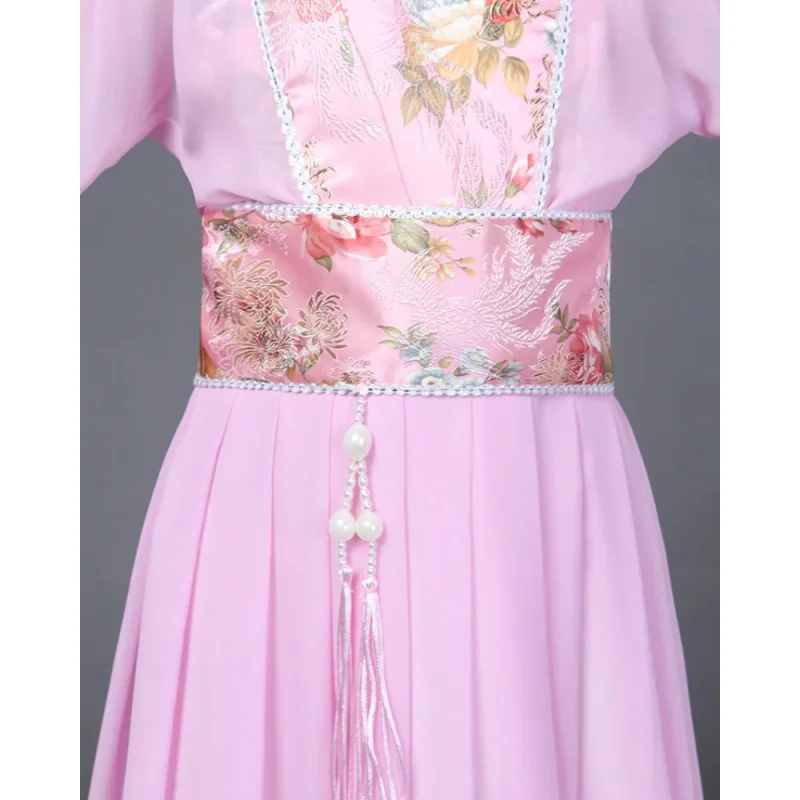 

Детские платья в этническом стиле Ханьфу для девочек, праздничные наряды принцесс, традиционная китайская одежда, костюмы для косплея и выступлений