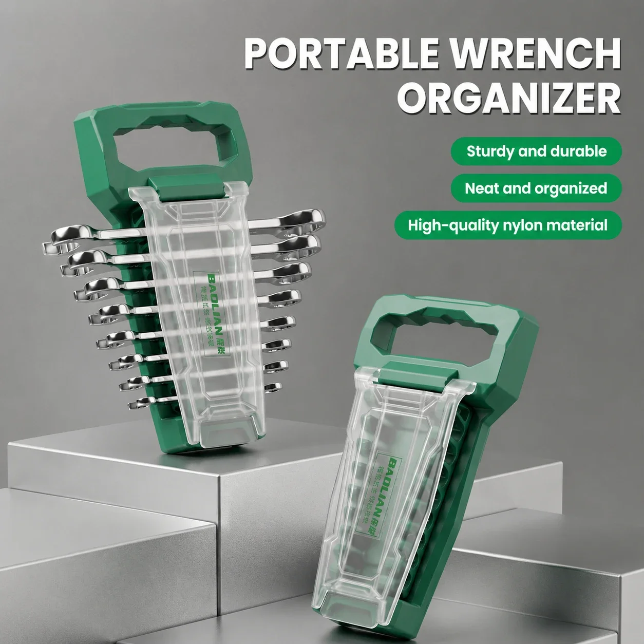 Heavy-Duty Portable Handheld Bag Organizer Storage Tool Holder Wrench for Auto Rack Wall-Mountable Belt Mechanic Bolt Organizer