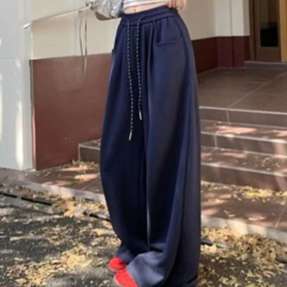 ストレートレッグパンツ ルーズポケットパンツ レギュラー丈 無地柄 セクシーなスタイル バケーションウェア ポリエステル生地