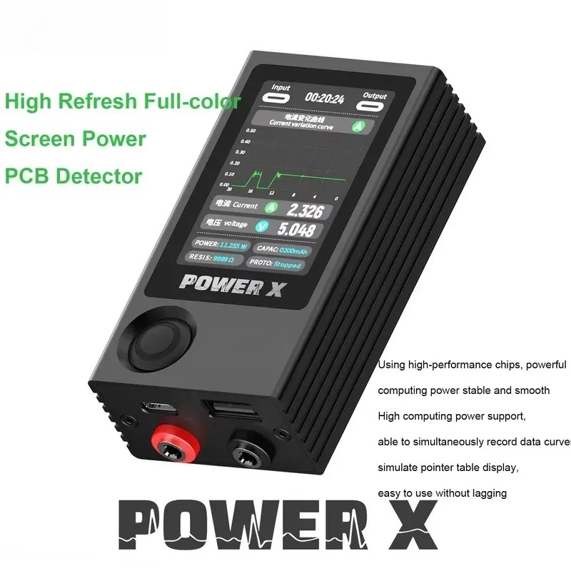 2UUL Power X High Refresh Full-color Screen Power PCB Detector : Digital Display, Curve, And Pointer Three Modes Display