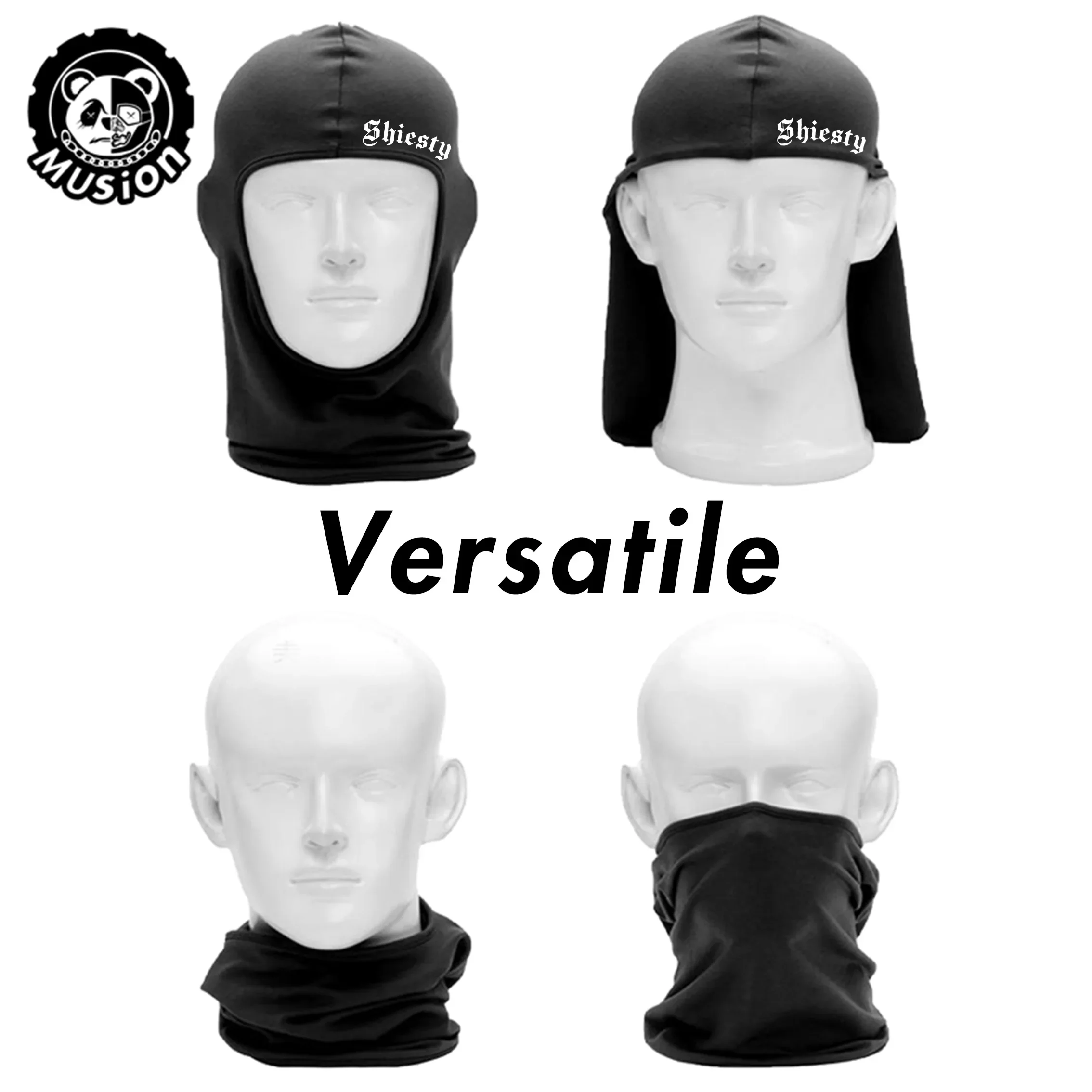 Musion preto respirável balaclava carta impressão motocicleta máscara facial headwear para treinamento de ciclismo esporte ao ar livre