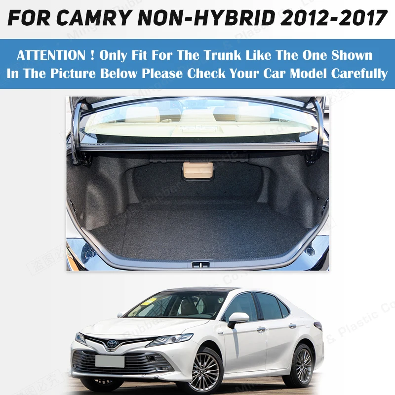 Auto Full Coverage Trunk Mat For Toyota Camry Non-hybrid 2012-2017 16 15 14 13 Car Boot Cover Pad Interior Protector Accessories