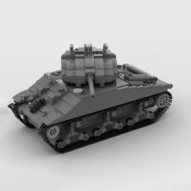 Armored Car Model Moc Building Bricks Modular M4A2-75 Tank Model Technology Blocks Christmas Toy Construction Holiday Gifts
