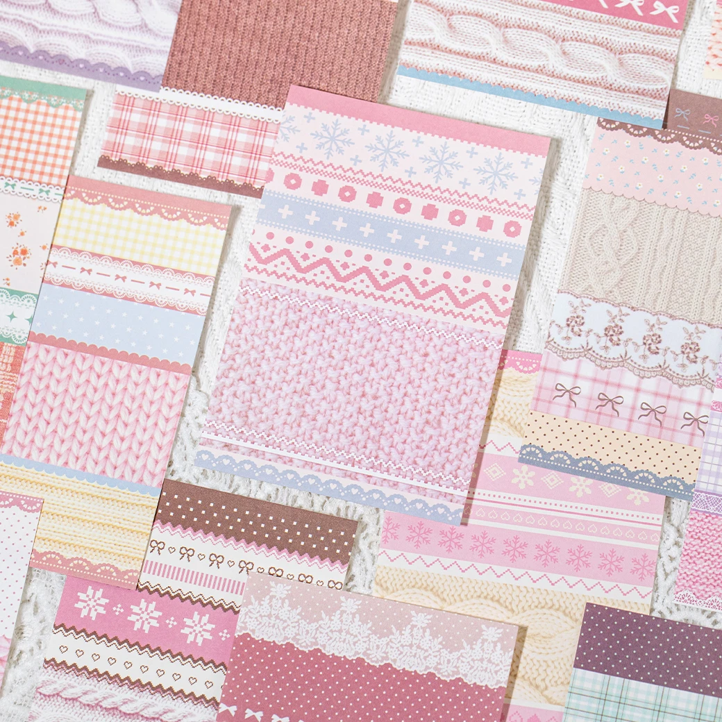 26sheets Gentle Interweaving Series Ins Knitted Cloth Pattern Scrapbooking Material Craft Paper DIY Journal Supplies