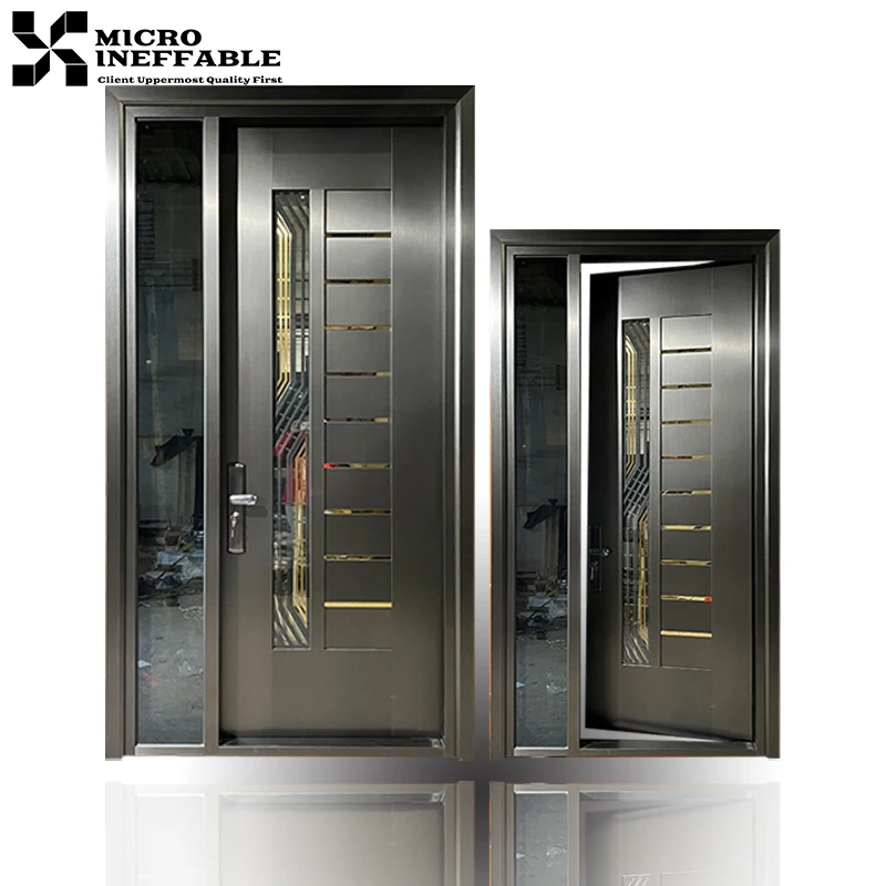 Residential High Grade Trade Price Stainless Steel Front Entry Exterior Main Pivot Door For House