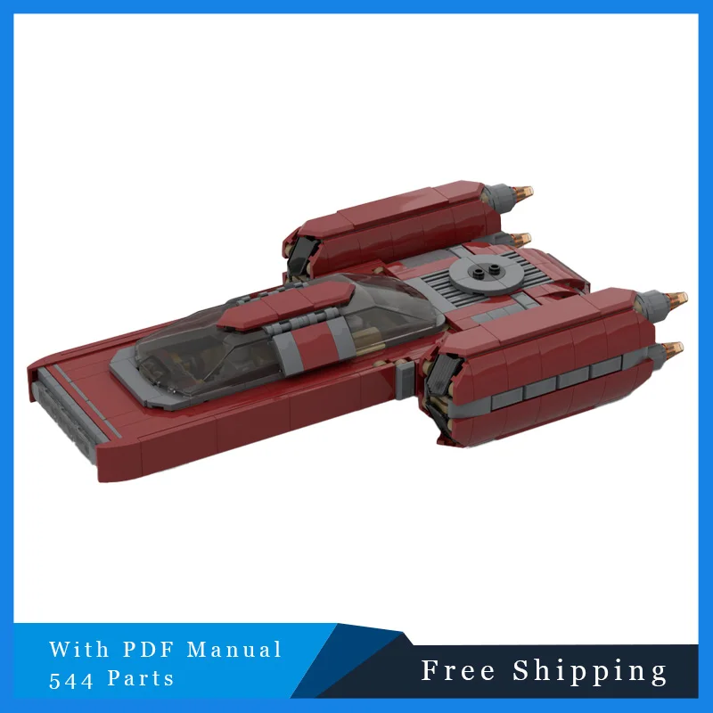 

Star Battle MOC series building block 544PCS Red Will Transport Motorboat Model DIY Assembly Educational Assembly Birthday Gift