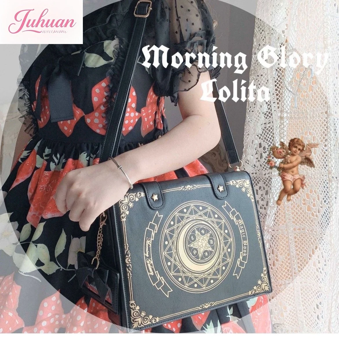 Japanese New Lolita Bag Star Moon Magic Book Oblique Span Women's Bags Flip Cover girls Sweet and Elegant Backpack for Female