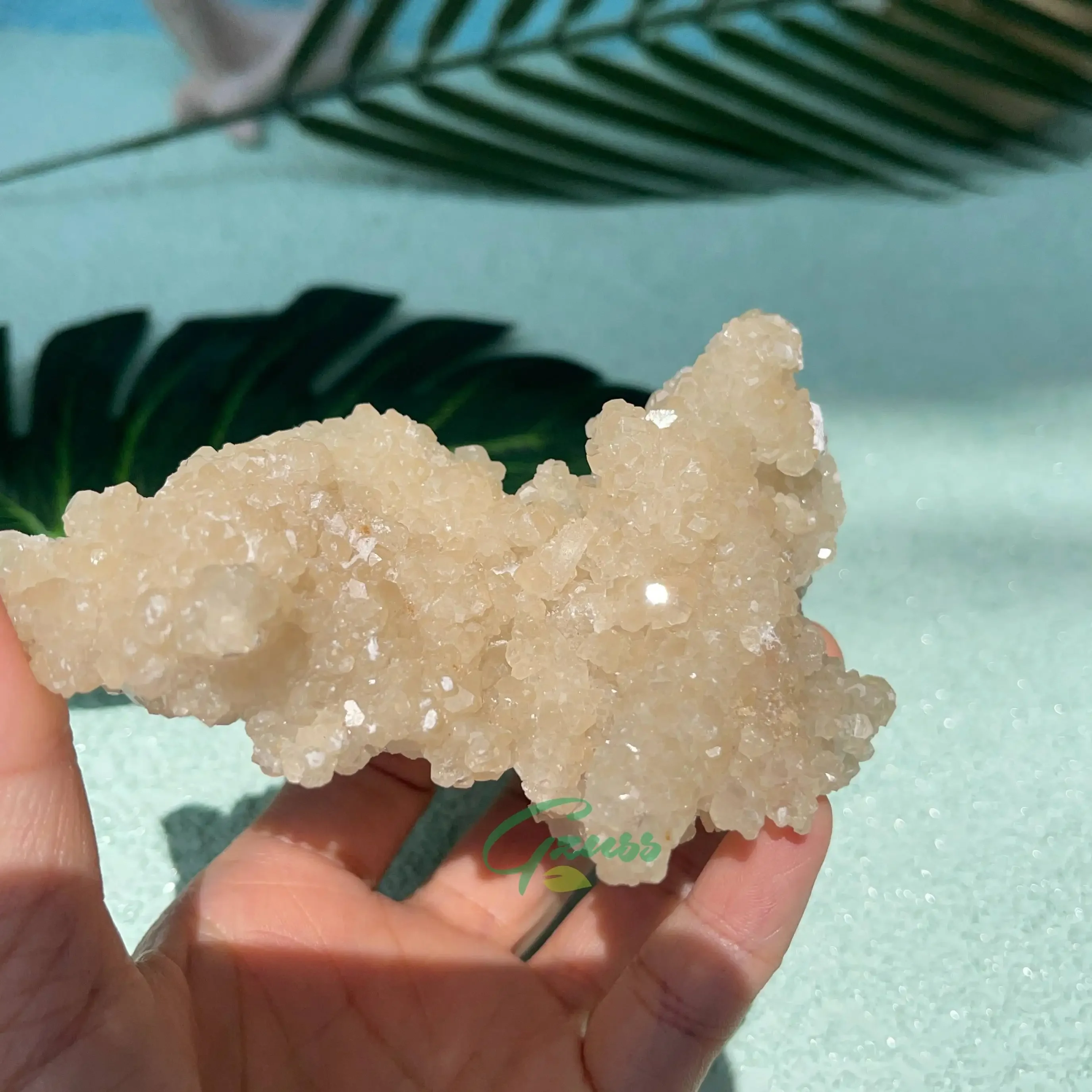 

White/Cream Colored Flower Calcite - Dogtooth Crystals, Nice Quality - from Wenshan, Yunnan, China 3.9x2.3inch