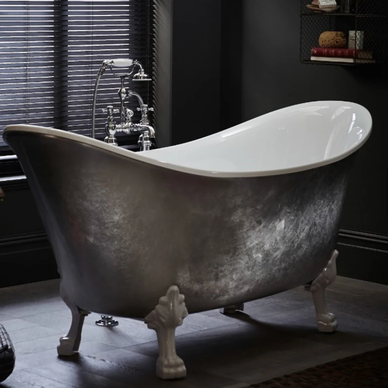 P6 Enamel Cast Iron Chaise Bathtub Freestanding Imitation Classical